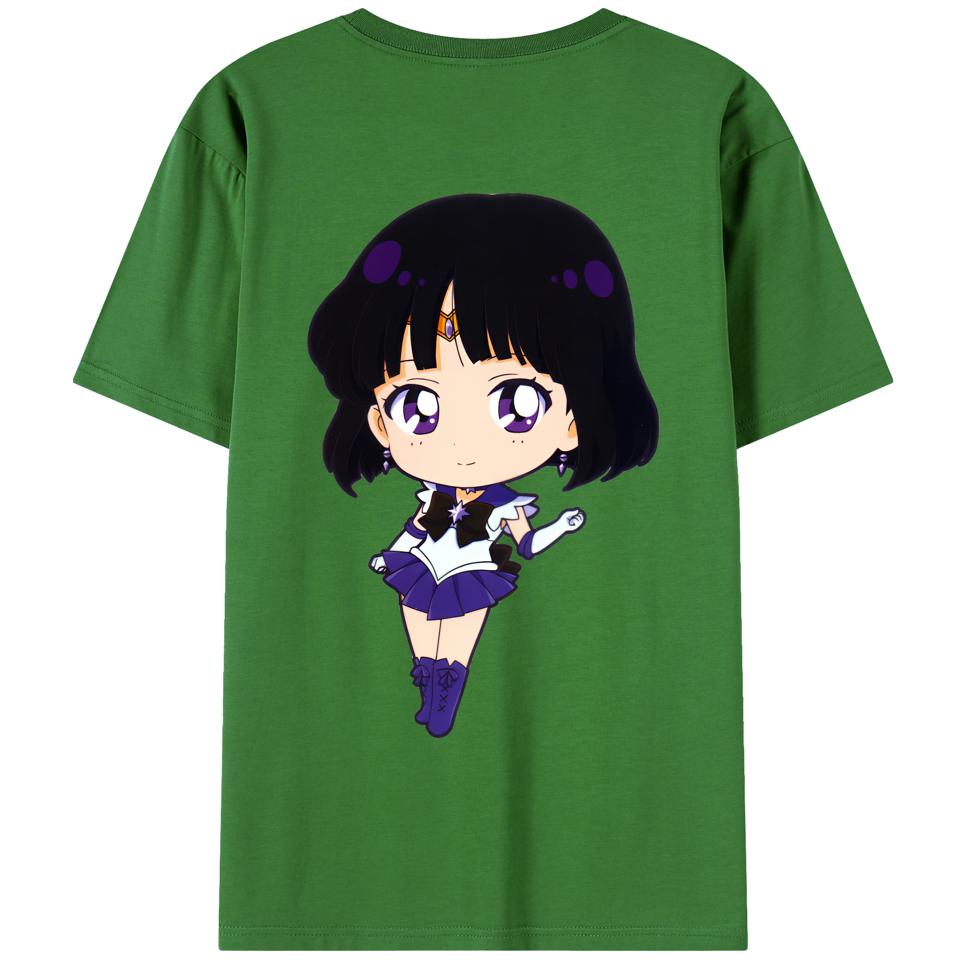 （画像用） 美少女戦士セーラームーン 土萠ほたる Sailor Moon Tomoe Hotaru （セーラーサターン；Sailor Saturn） レディース半袖Tシャツ(バックプリント)